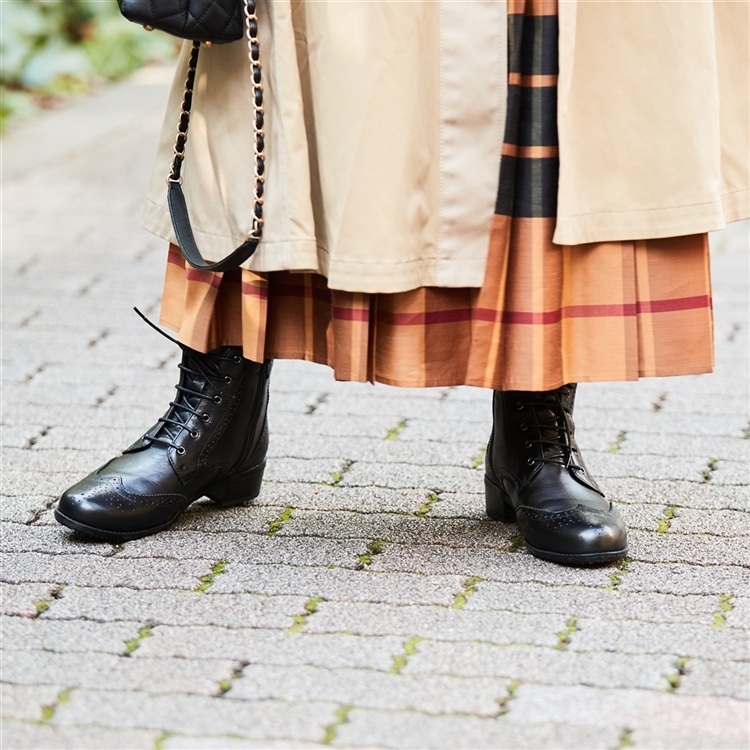 モデロ MODELLO ロングスカートやパンツスタイルにも合う♪レースアップ・ブーツ DML7107 black womens 23.0cm