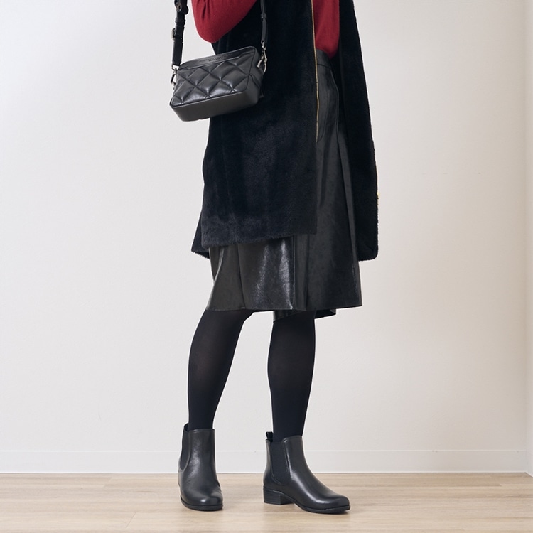 モデロ MODELLO 太めヒールで安定感♪カジュアルサイドゴアブーツ DML7108 bla womens 23.0cm
