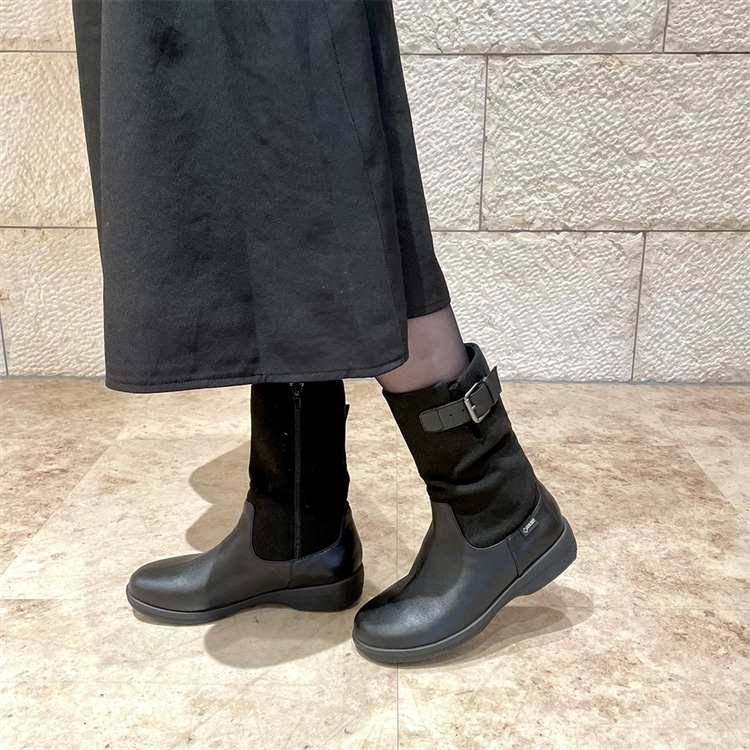 【GORE-TEX】 マドラスウォーク madras Walk 防滑ソールで寒冷地でも安心！ミドル丈でより暖かく　軽くて履きやすい ミドルブーツ MWL2207 bla womens 23.0cm