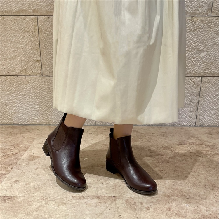 モデロ MODELLO 太めヒールで安定感♪カジュアルサイドゴアブーツ DML7108 dbr womens 23.0cm