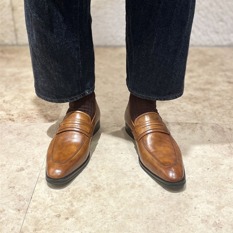 マドラス madras コインローファー M413 l-brown mens 25.0