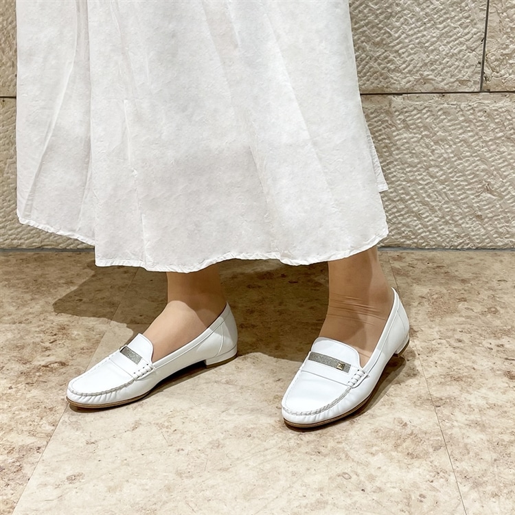 madras マドラス ソフトコンシャスシリーズ きれいめローファー フラットシューズ　MAL5024 white womens 23.0