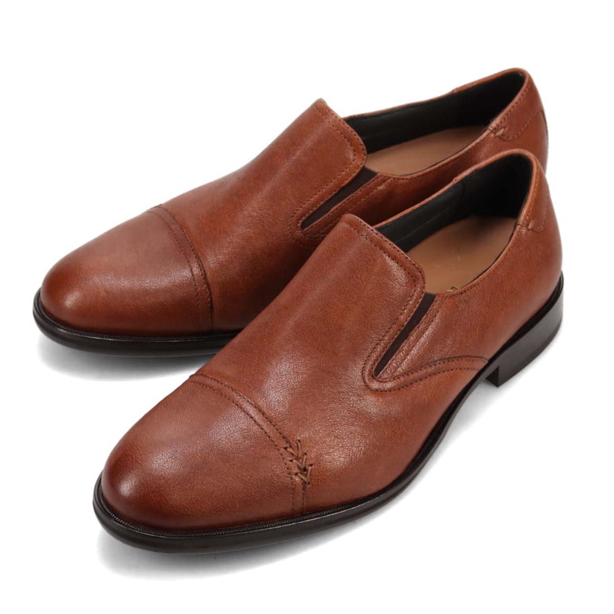 キャサリンハムネットロンドン KATHARINE HAMNETT LONDON ストレートチップサイドエラスティックスリッポンシューズ　34022 BROWN 25.0