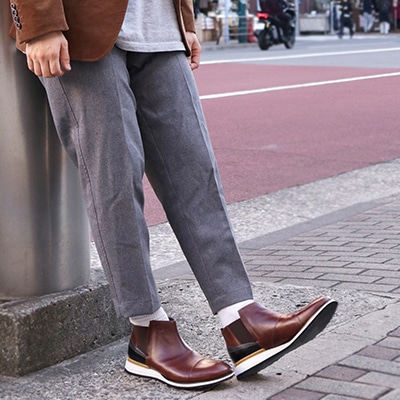 LANVIN en Bleu　スポーツMIX サイドゴアブーツ　86489 BROWN 25.0