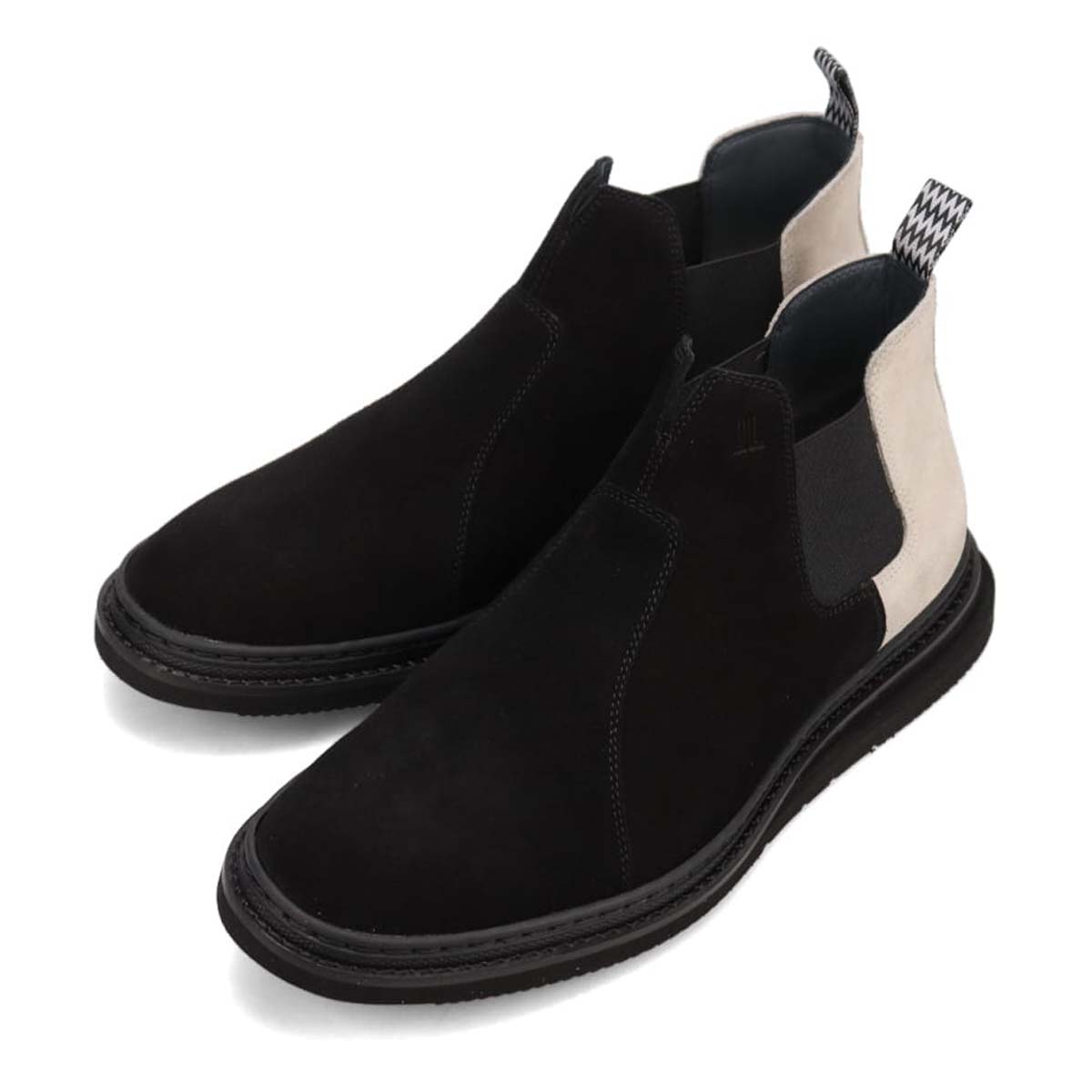 ランバンオンブルー LANVIN en Bleu  カラーコンビネーションサイドゴアブーツ　86556 BLACK 25.0