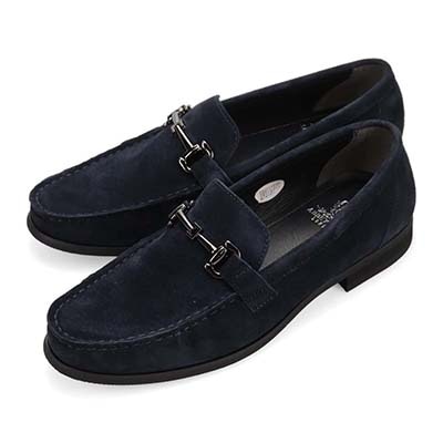 アビーロード ABBEY ROAD ビット金具付きスリッポンビジカジシューズ　AB9513 NAVY-SILK 25.0