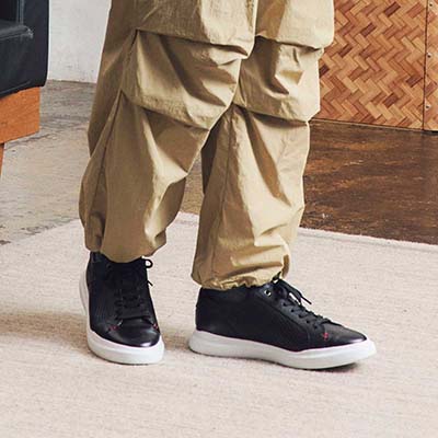 モデロ MODELLO レースアップカジュアルレザースニーカー　DM2751 BLACK-MS 25.0