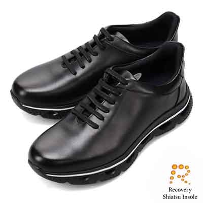 モデロ MODELLO 「Recovery Shiatsu Insole」搭載で指圧効果により血行をよくする。 レザースニーカー　DM3342R BLACK 25.0