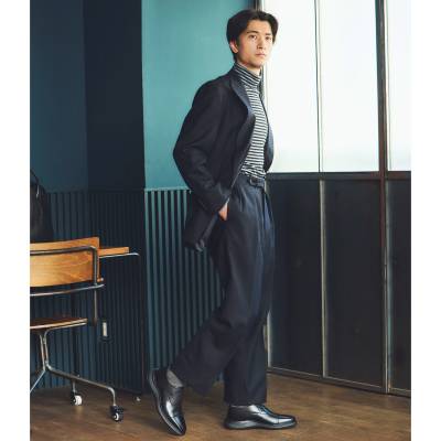 モデロ MODELLO 「リカバリーインソール」搭載で指圧効果により血行を115％促進。内羽根ストレートチップドレスカジュアルシューズ　DM3351R BLACK 25.0