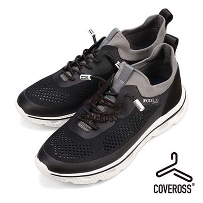 世界初のカバロス加工シリーズ　モデロ MODELLO カジュアルニットスニーカー　DM6523 BLACK/D-GRAY M(25.0～25.5cm)