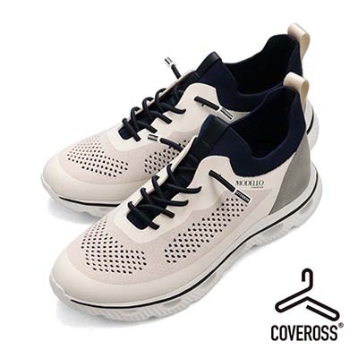 世界初のカバロス加工シリーズ　モデロ MODELLO カジュアルニットスニーカー　DM6523 WHITE/NAVY M(25.0～25.5cm)