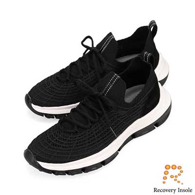 モデロ MODELLO 「リカバリーインソール」搭載で指圧効果により血行を115％促進。Recoveryメッシュニットスニーカー　DM6528R BLACK M