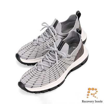 モデロ MODELLO 「リカバリーインソール」搭載で指圧効果により血行を115％促進。Recoveryメッシュニットスニーカー　DM6528R GRAY M