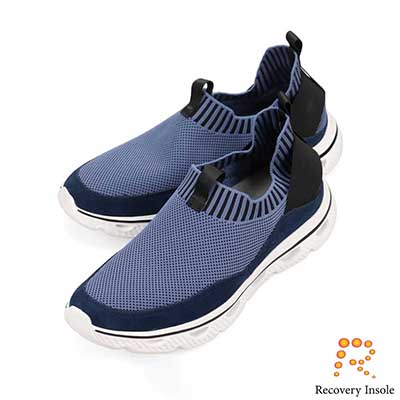 モデロ MODELLO 「リカバリーインソール」搭載で指圧効果により血行を115％促進。Recoveryニットスリッポンスニーカー　DM6529R NAVY M