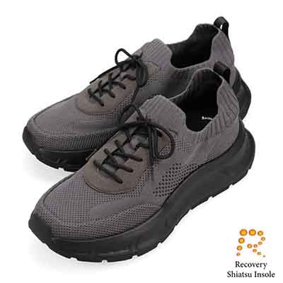 モデロ MODELLO 「Recovery Shiatsu Insole」搭載で指圧効果により血行をよくする。厚底ニット レースアップスニーカー　DM6530R D-GRAY 25.0