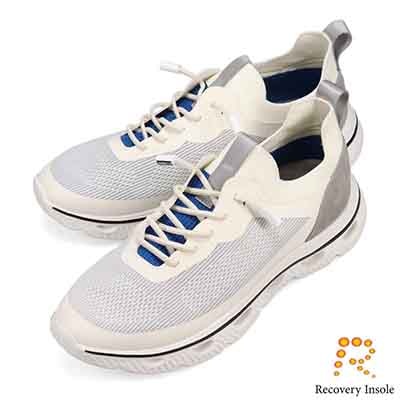 モデロ MODELLO 「リカバリーインソール」搭載で指圧効果により血行を115％促進。Recoveryニットスニーカー　DM6533R WHITE/BLUE M