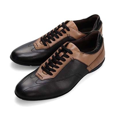 【抗菌消臭機能】モデロ MODELLO  さまざまなシーンに合わせやすい ドレスレザースニーカー DM6922 BLACK/BEIGE 25.0