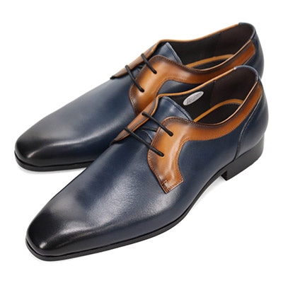 【大きいサイズ】モデロ MODELLO プレーントウ・ドレスシューズ　DMK7283 BLACK/BURGUNDY 28.0