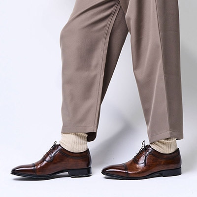 世界初のカバロス加工シリーズモデロ MODELLO 内羽根ストレートチップビジネスシューズ　DM8201 D-BROWN 25.0