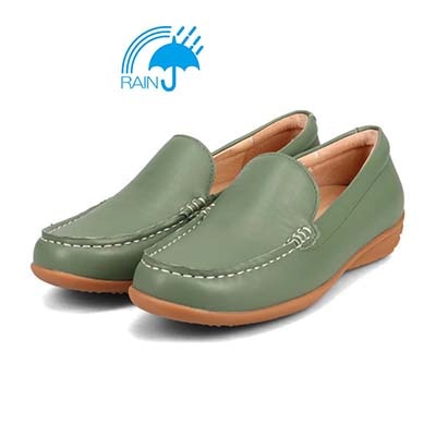 【撥水仕様】モデロ MODELLO スクエアトゥ モカシンシューズ  DML5500 GREEN 23.0