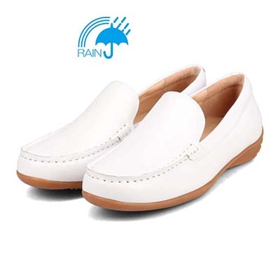 【撥水仕様】モデロ MODELLO スクエアトゥ モカシンシューズ  DML5500 WHITE 23.0