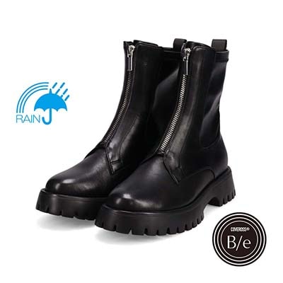 【撥水仕様】モデロ MODELLO COVEROSS Bee 3.5cmヒール タンクソールショートブーツ  DML5504 BLACK 23.0