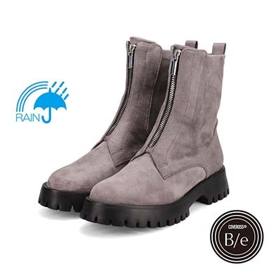 【撥水仕様】モデロ MODELLO COVEROSS Bee 3.5cmヒール タンクソールショートブーツ  DML5504 GRAY-SILKY 23.0