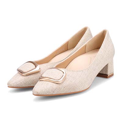 モデロ MODELLO 「リカバリーインソール」搭載で指圧効果により血行を115％促進。Recoveryポインテッドパンプス　DML5505R BEIGE-TX 23.0