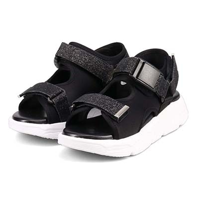モデロ MODELLO グリッターベルテッド スポーツサンダル　DML6054 BLACK 23.0