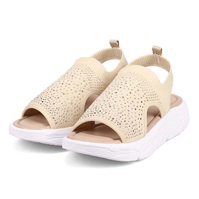 モデロ MODELLO ラインストーンが華やかなニットサンダル　DML6055 BEIGE 23.0