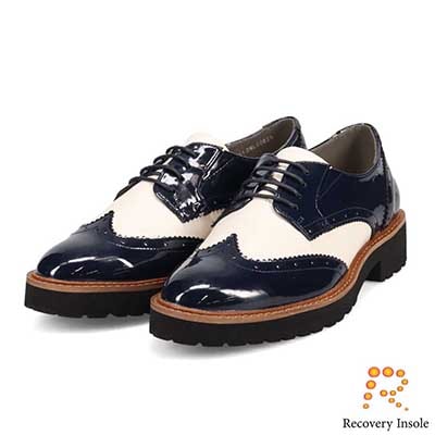 モデロ MODELLO 「リカバリーインソール」搭載で指圧効果により血行を115％促進。Recoveryスタンダードオックスフォードシューズ　DML6062R NAVY/C 23.0