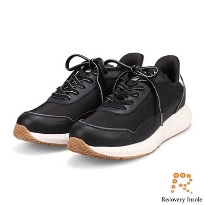 モデロ MODELLO 「リカバリーインソール」搭載で指圧効果により血行を115％促進。Recovery軽量ソールナイロンスニーカー　DML6067R BLACK 23.0