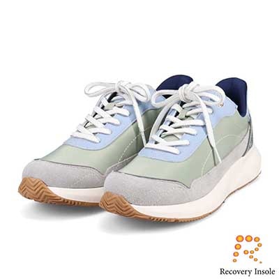モデロ MODELLO 「リカバリーインソール」搭載で指圧効果により血行を115％促進。Recovery軽量ソールナイロンスニーカー　DML6067R GREEN 23.0