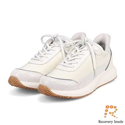 モデロ MODELLO 「リカバリーインソール」搭載で指圧効果により血行を115％促進。Recovery軽量ソールナイロンスニーカー　DML6067R WHITE 23.0