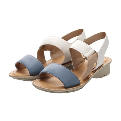 定番モールドソールで歩きやすく♪太めステッチがポイント♪カジュアルサンダル DML7115 BLUE/WHITE M　(23.0～23.5)