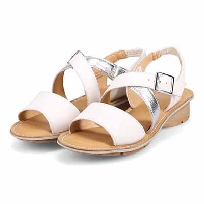 モデロ MODELLO 　ナチュラルレザーフットベットサンダル　DML7156 SILVER/C M　(23.0～23.5)