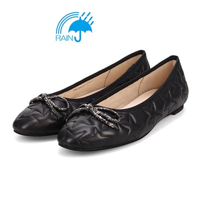 【撥水仕様】モデロ MODELLO 0.5ｃｍヒール バレエシューズ  DML8814 BLACK 23.0