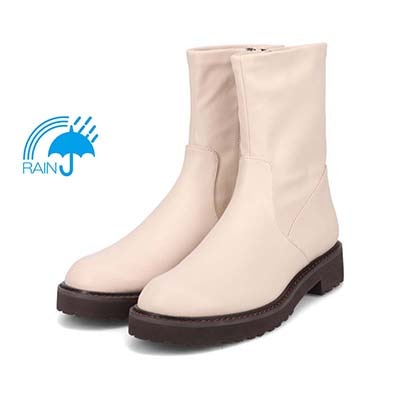 【撥水仕様】モデロ MODELLO 3.5cmヒール タンクソールショートブーツ  DML8820 IVORY 23.0