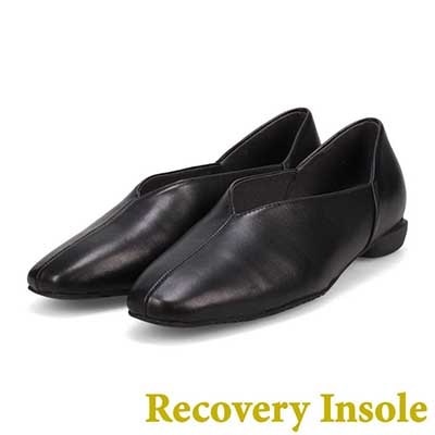 モデロ MODELLO 「リカバリーインソール」搭載で指圧効果により血行を115％促進。Recoveryスクエアパンプス　DML8827R BLACK 23.0