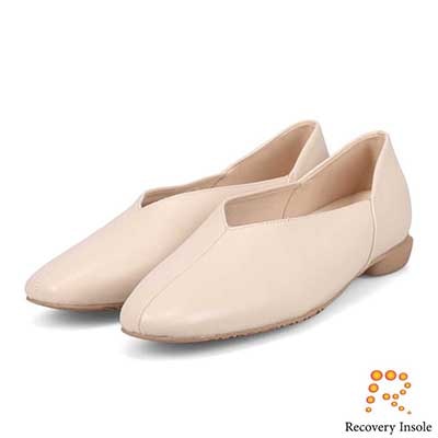 モデロ MODELLO 「リカバリーインソール」搭載で指圧効果により血行を115％促進。Recoveryスクエアパンプス　DML8827R IVORY 23.0