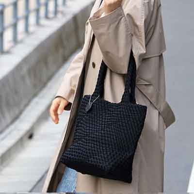 モデロ MODELLO 艶のあるメッシュ素材の大人アイテム メッシュバッグ　DMLB110 BLACK FREE