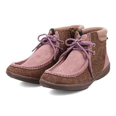 【撥水仕様】エル スポーツ ELLE SPORT グリップソールで安心♪撥水カジュアルショートブーツ ESP12525V PINK-MULTI 23.0