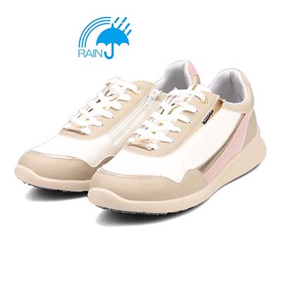 【撥水仕様】エル スポーツ ELLE SPORT 防水・防滑スニーカー　ESP12587V BEIGE/C 23.0