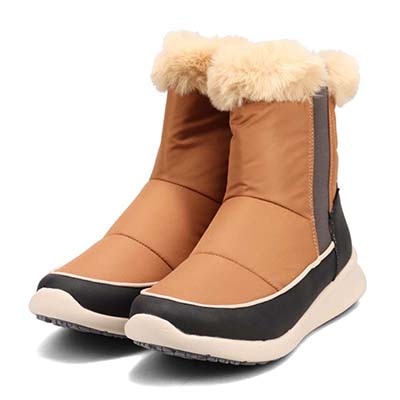 【防水仕様】エル スポーツ ELLESPORT BLACK LABELシリーズ　ファー付きブーツ　ESP12589 BROWN 23.0