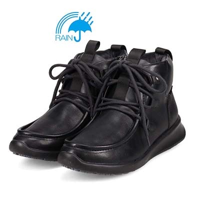 【4cm4時間防水設計】エル スポーツ ELLESPORT BLACK LABELシリーズ　レースアップカジュアルブーツ　ESP12590 BLACK/BLACK 23.0