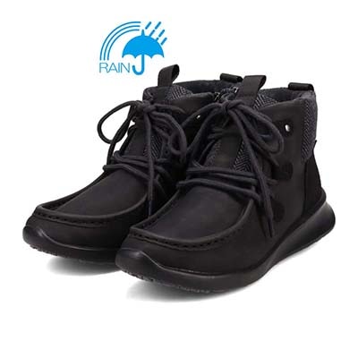 【4cm4時間防水設計】エル スポーツ ELLESPORT BLACK LABELシリーズ　レースアップカジュアルブーツ　ESP12590 BLACK 23.0