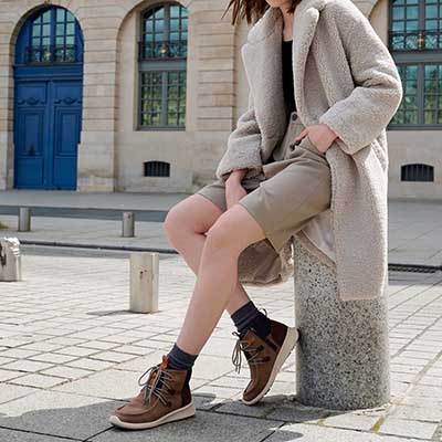 【4cm4時間防水設計】エル スポーツ ELLESPORT BLACK LABELシリーズ　レースアップカジュアルブーツ　ESP12590 BROWN 23.0