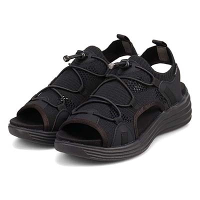 エル スポーツ ELLESPORT メッシュデザインニットサンダル　ESP12598 BLACK 23.0