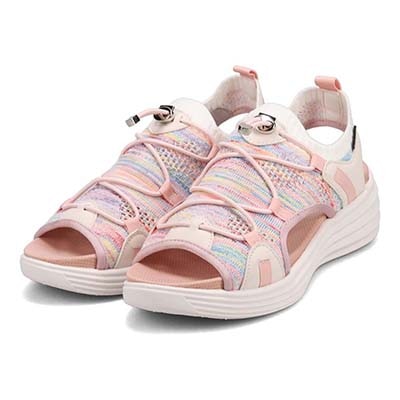 エル スポーツ ELLESPORT メッシュデザインニットサンダル　ESP12598 RED-MULTI 23.0