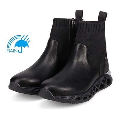 【4cm4時間防水設計】エル スポーツ ELLESPORT キャビティソール ニットブーツ　ESP12602 BLACK 23.0